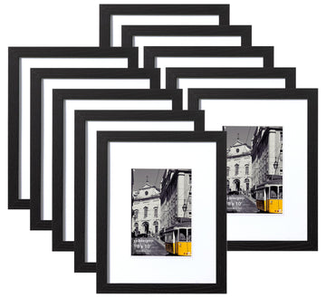8x10 Picture Frames, Acrylic Cover, Black, Set of 10