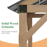 10x12 ft Spruce Wood Gazebo, Hardtop Pergola with Metal Stee - Image 4