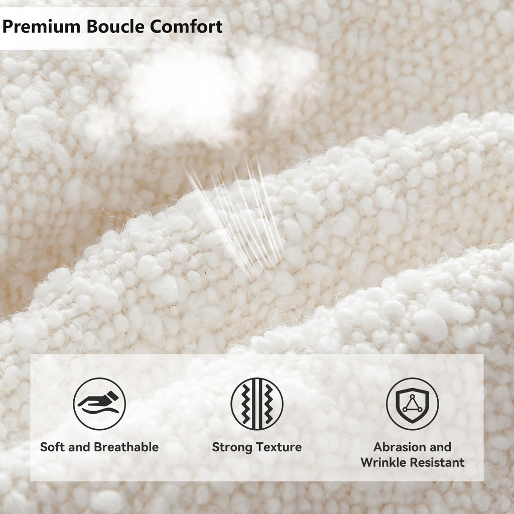 135"Cloud Sofas, Modern Curved Modular Sofa, Boucle Sectional Couches, Oversized Armless Lounge Sofa, Cozy Teddy