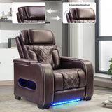 Electric Power Recliner Chair, PU Leather Home Theater Seating with Power Headrest