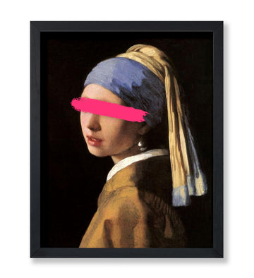Master Girl with a Pearl Earring Painting Print - Baroque Portrait Poster - Altered & Pop Art - Gift for Men & Women