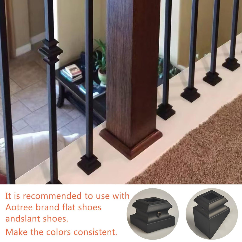10 Pcs Wrought Iron Balusters, Hollow Double Knuckle Balusters