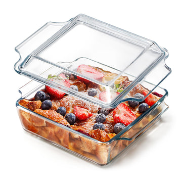 8x8 Square Baking Dish with Glass Cover and Lid