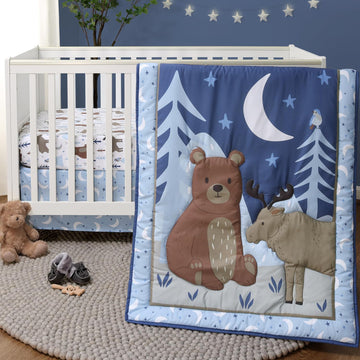 3 Piece Baby Crib Bedding Set for Boys - Newborn, Infant & Toddler Nursery Bed Set Decor with Fitted Crib Sheet, Dust