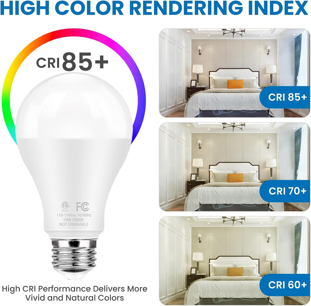 Super Bright LED Light Bulbs, 150 Watt Equivalent, 5000K Daylight White, 2600 High Lumen, E26 Base, Non-Dimmable, A21