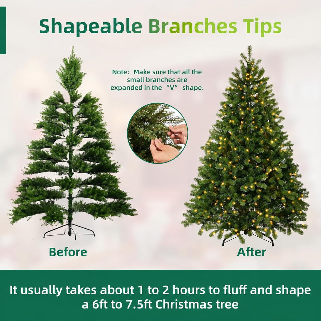 Pre-Lit Artificial Christmas Tree with 650 White Lights