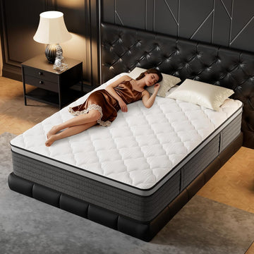 Queen Mattress 14 Inch Hybrid Queen Size-Gel Memory Foam Mattress in a Box, Individually Wrapped Pocket Spring