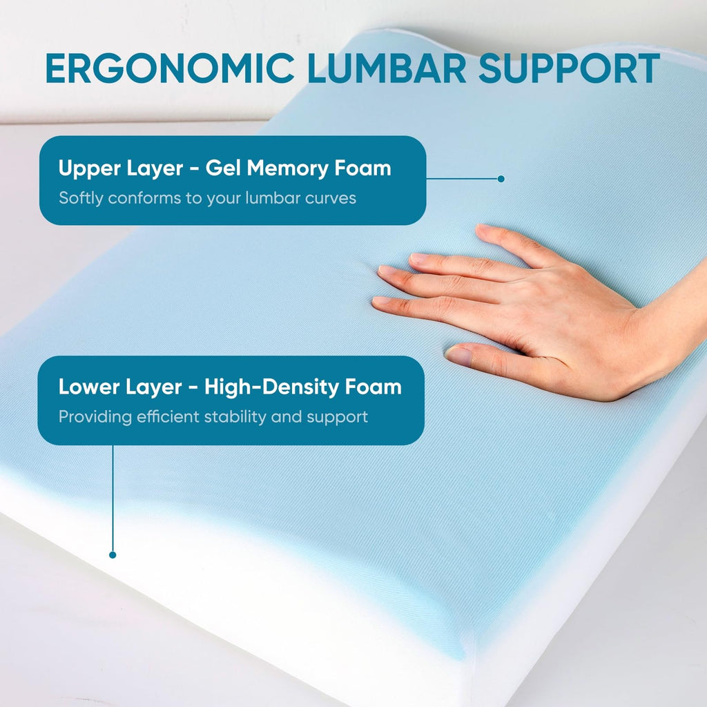Lumbar Support Pillow for Recliner, Ergonomic Back Support Pillow