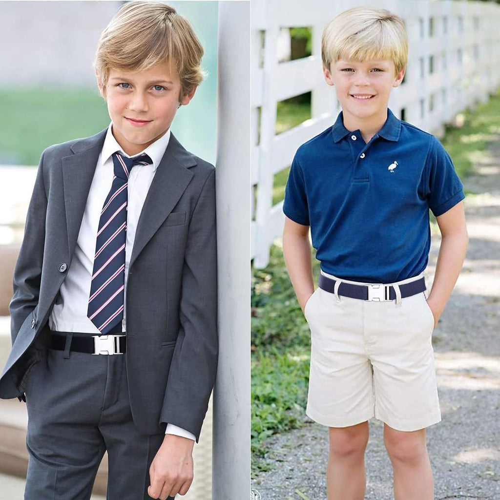 Boy Belt for Kid,Elastic Easy Clasp Adjustable Zinc Alloy Buckle Youth Belt
