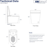 Eridanus One Piece Smart Toilet with Bidet Built in, Electric Bidets with Warm Water Sprayer and Air Dryer
