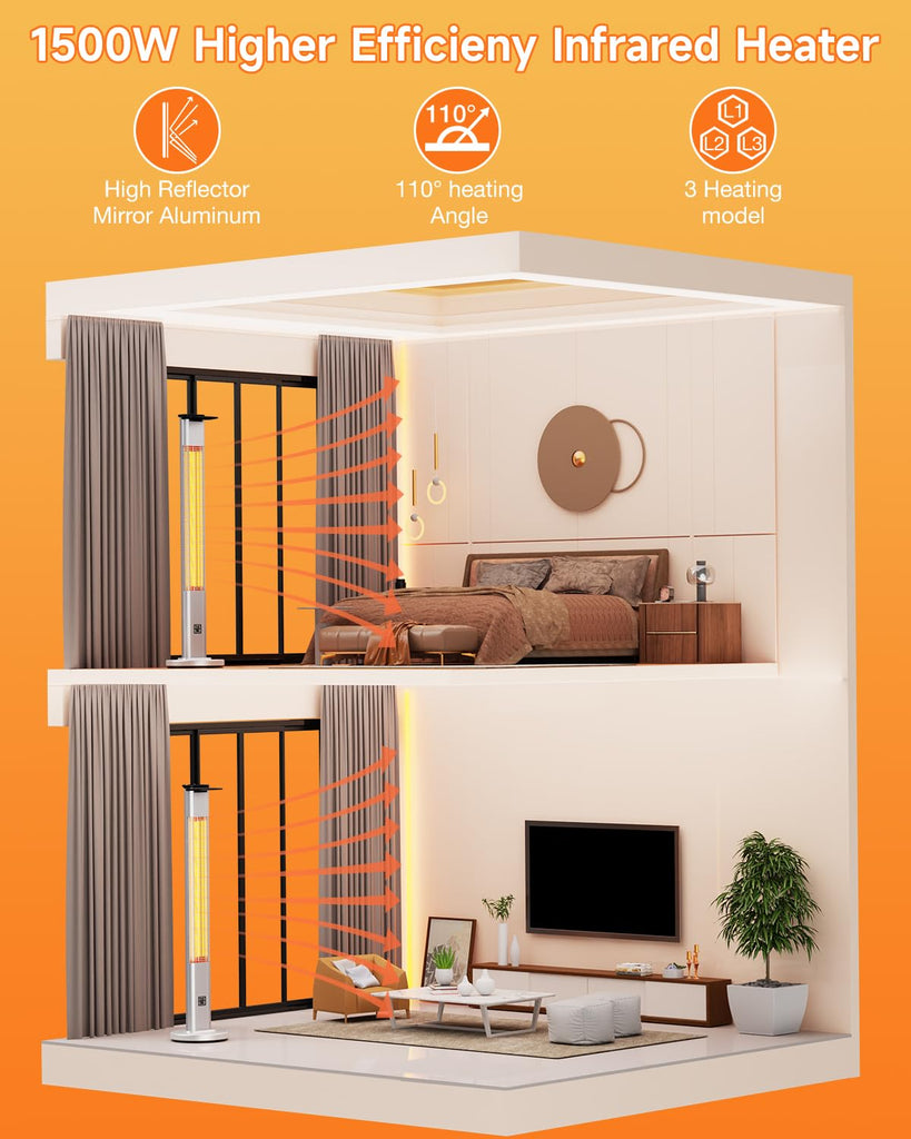 48.5" Large Electric Standing Heater , Garage & Workshop
