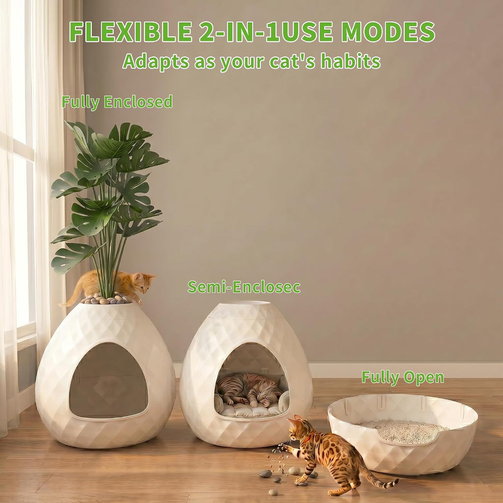 Plant Litter Box for Small Cats, Hidden Cat Litter Box Enclosure