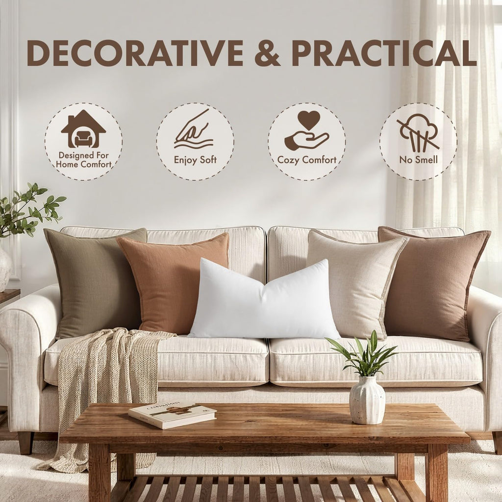 12x20 Inch Synthetic Down Alternative Decorative Pillow Insert