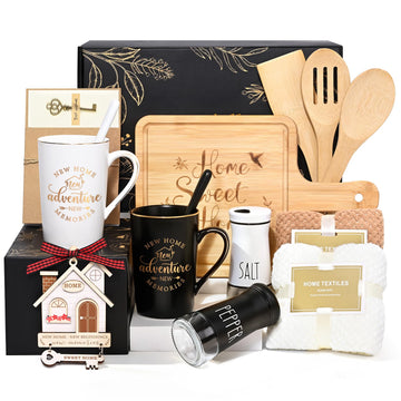 House Warming Gifts New Home, 14 Pcs New House Gift Basket, Housewarming Present owners Couples Women, Closing Gifts