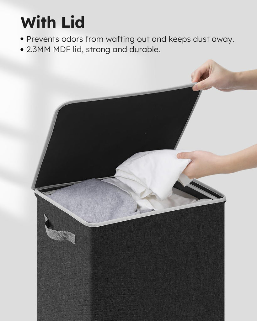 90L Laundry Hamper with Lid, Large Collapsible Laundry Basket