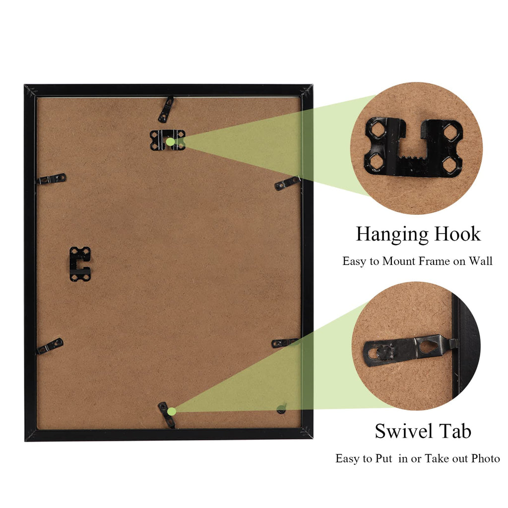 4 Pack 5 Openings 4x6 Collage Picture Frame Black, White Mat