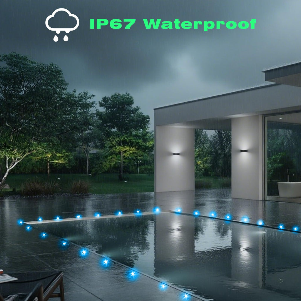 LED Deck Lights Kit, 10pcs Φ1.22 WiFi Smart Phone Control Low Voltage Recessed RGBW Deck Lighting Waterproof Outdoor