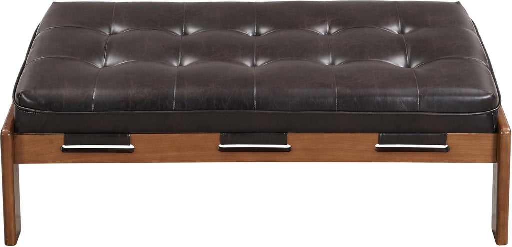 Rectangle Cocktail Ottoman Table,PU Leather Versatile Upholstered Table,Ottoman Living Room Home Decor,Weight
