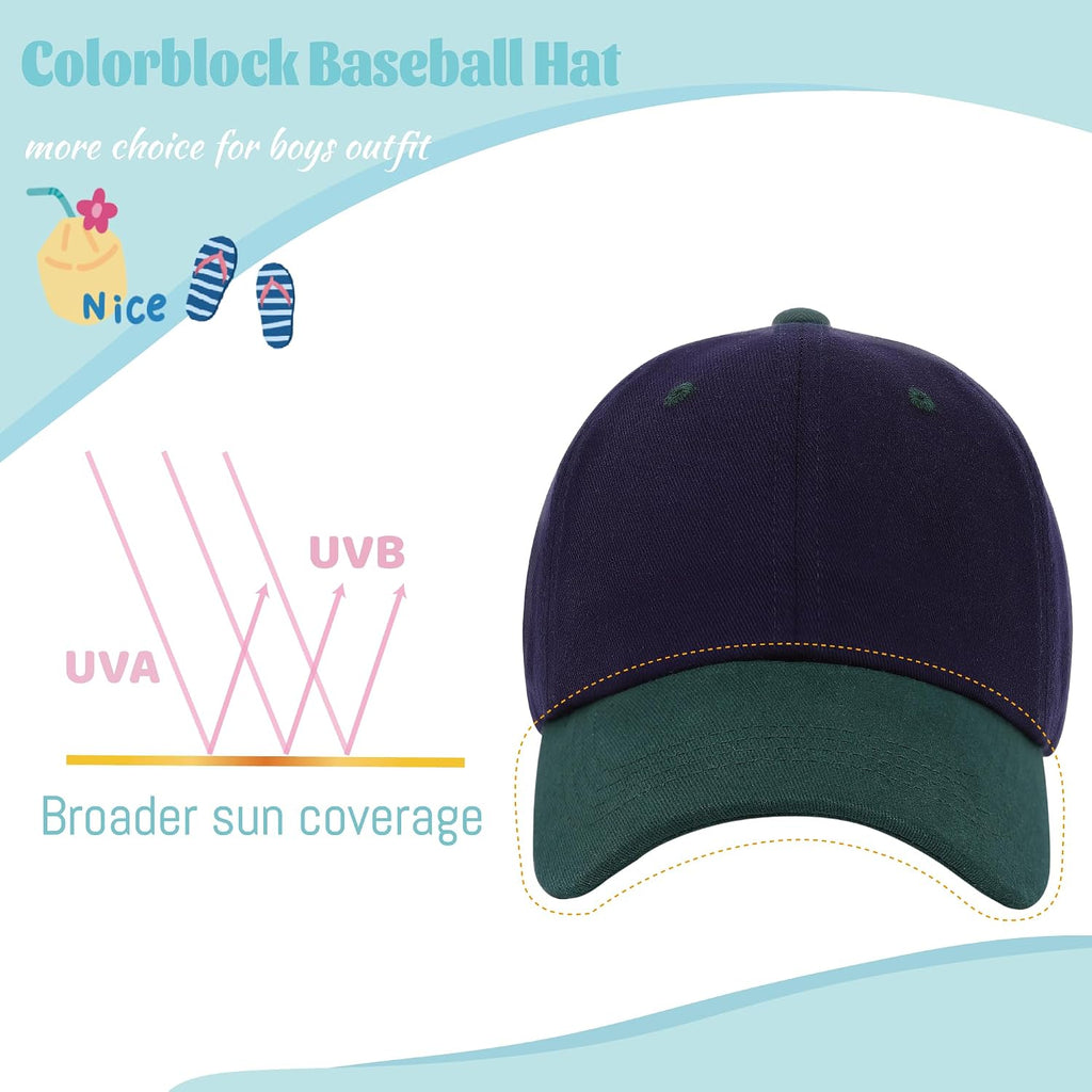 Baby Baseball Hat Toddler Baseball Cap Colorblock Cotton Girl Boy Sun Hats Adjustable Size Summer Spring Autumn