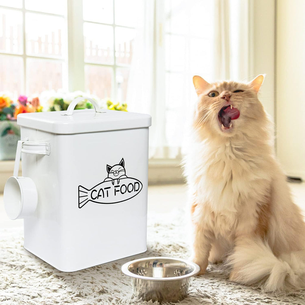 Dog and Cat Food Storage Container, Farmhouse Pet Food Containers with Lid and Dry Food Scoop, Durable Airtight Great