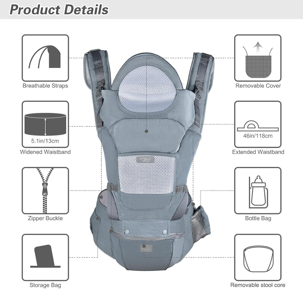 Carrier Ergonomic Infant Carrier, Baby Hip Seat for 7-33lbs
