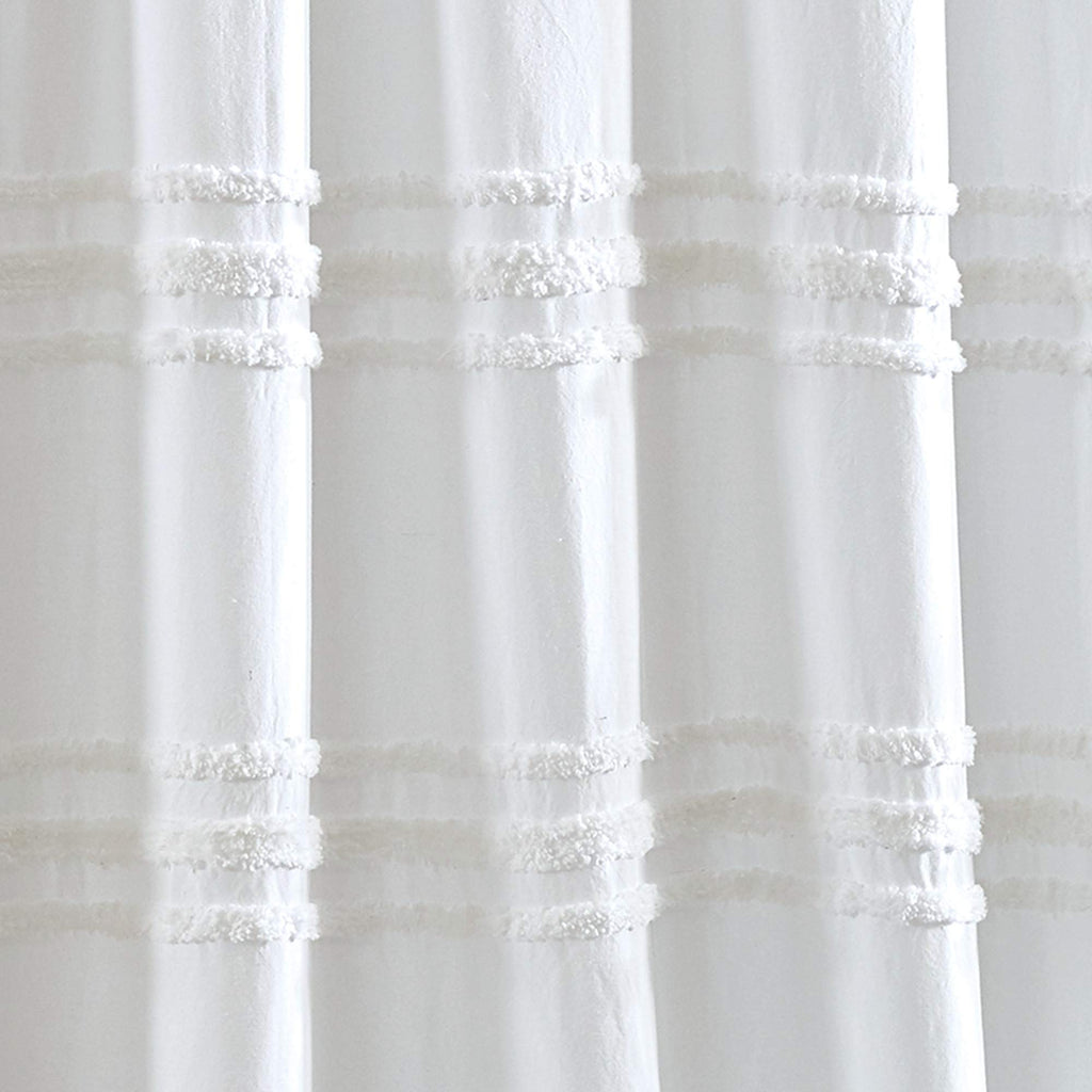 Chenille Stripe - 100% Cotton - 72" x 72" - White