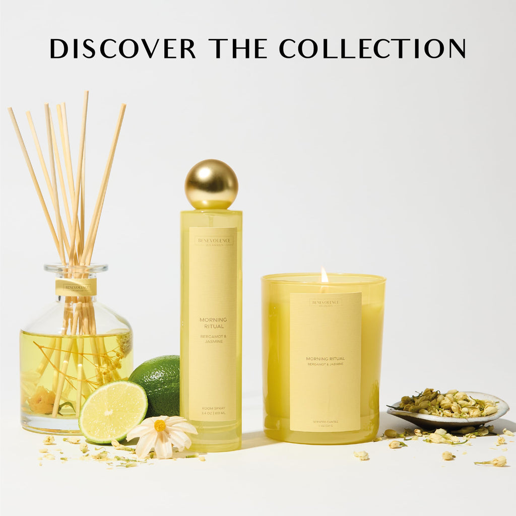 Bergamot & Jasmine Scented Candle | 11oz, 60 Hour Burn | Natural Soy Wax, Cotton Wick | Soy Scented Candles