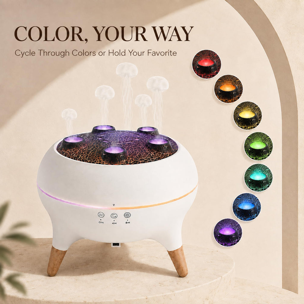 Essential Oil Diffuser Dancing Jellyfish Aromatherapy Diffuser Humidifier with 7 Colors LED Lights, Remote