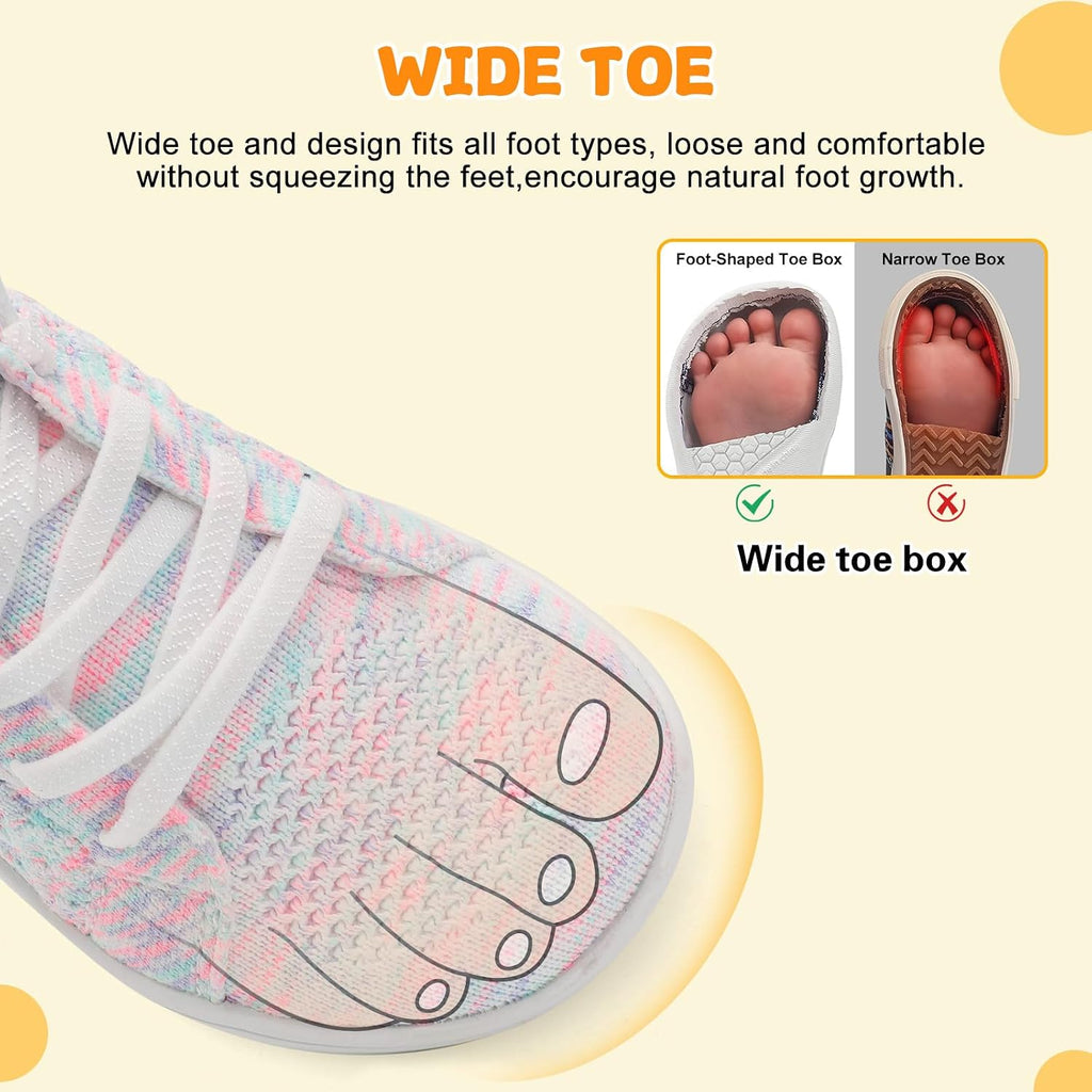 Toddler Shoes Girls Boys Wide Barefoot Shoes Minimalist Walking Sneakers Zero Drop Slip on Tennis Shoe Breathable