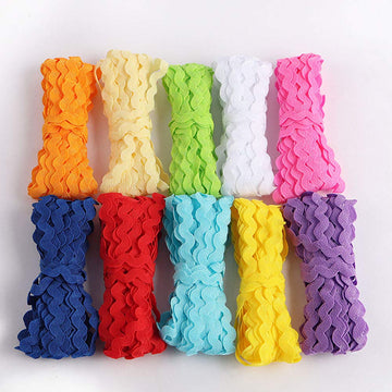 Colorful Wave Bending Fringe Trim 5mm Rick Rack Sewing Ribbons for DIY Clothes Dress Gift Wrapping Home