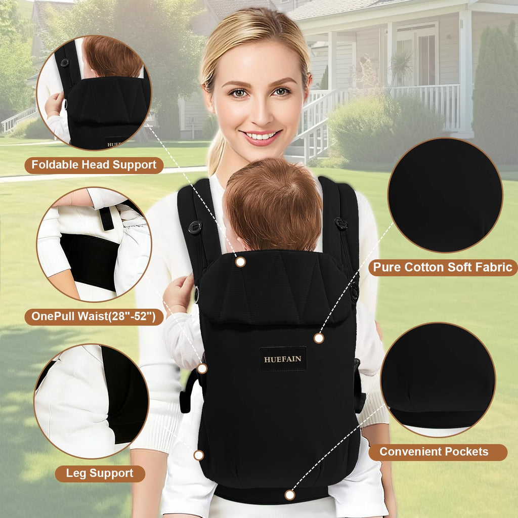 Carrier (7-44 lbs), Soft Breathable Double-Shoulder Carrier with Adjustable Support, Ergonomic Design for Hip