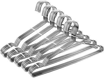 Clothes Hangers Coat 50 Pack 17.7 Inch Large Bulk Wire Hanger Non-Slip Heavy Duty Clothing Hangers Metal Space Saving