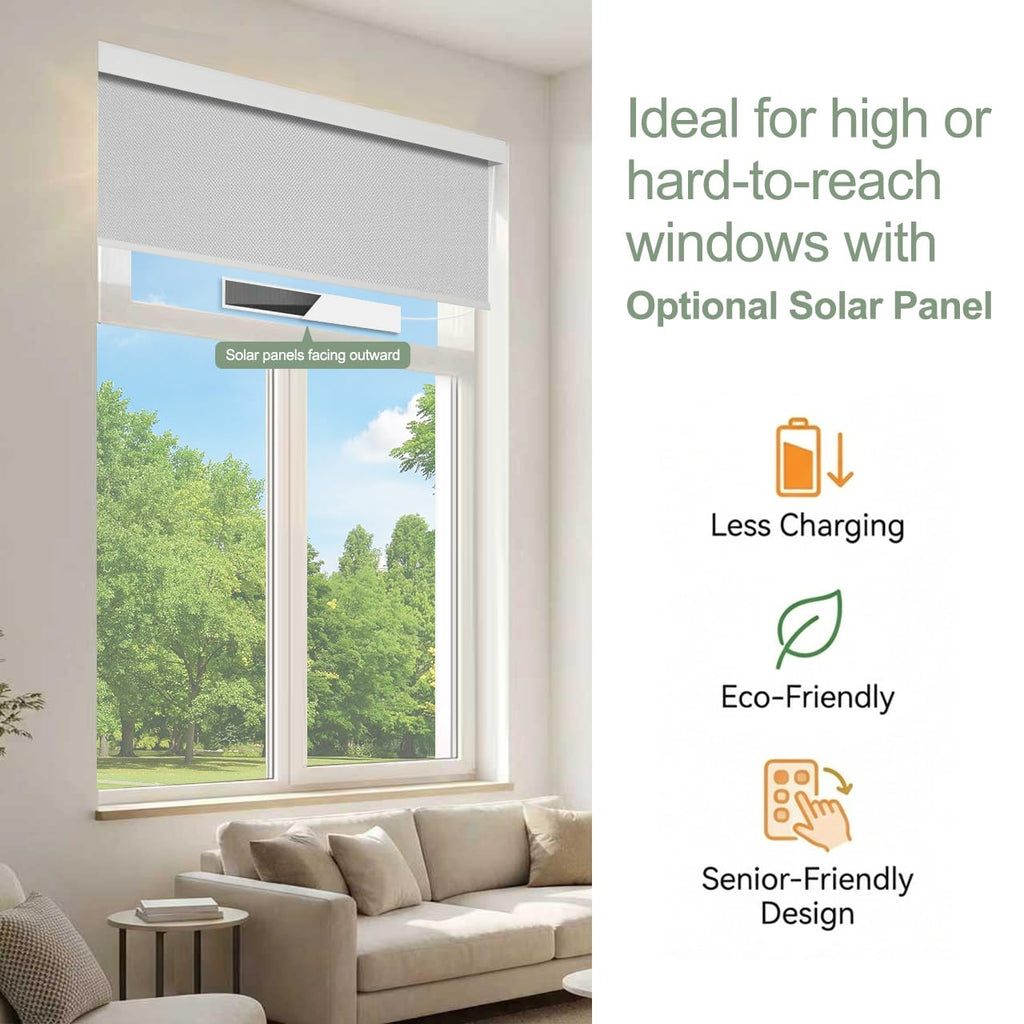 Motorized Blackout Roller Shades Remote Control Rechargeable(82006E)