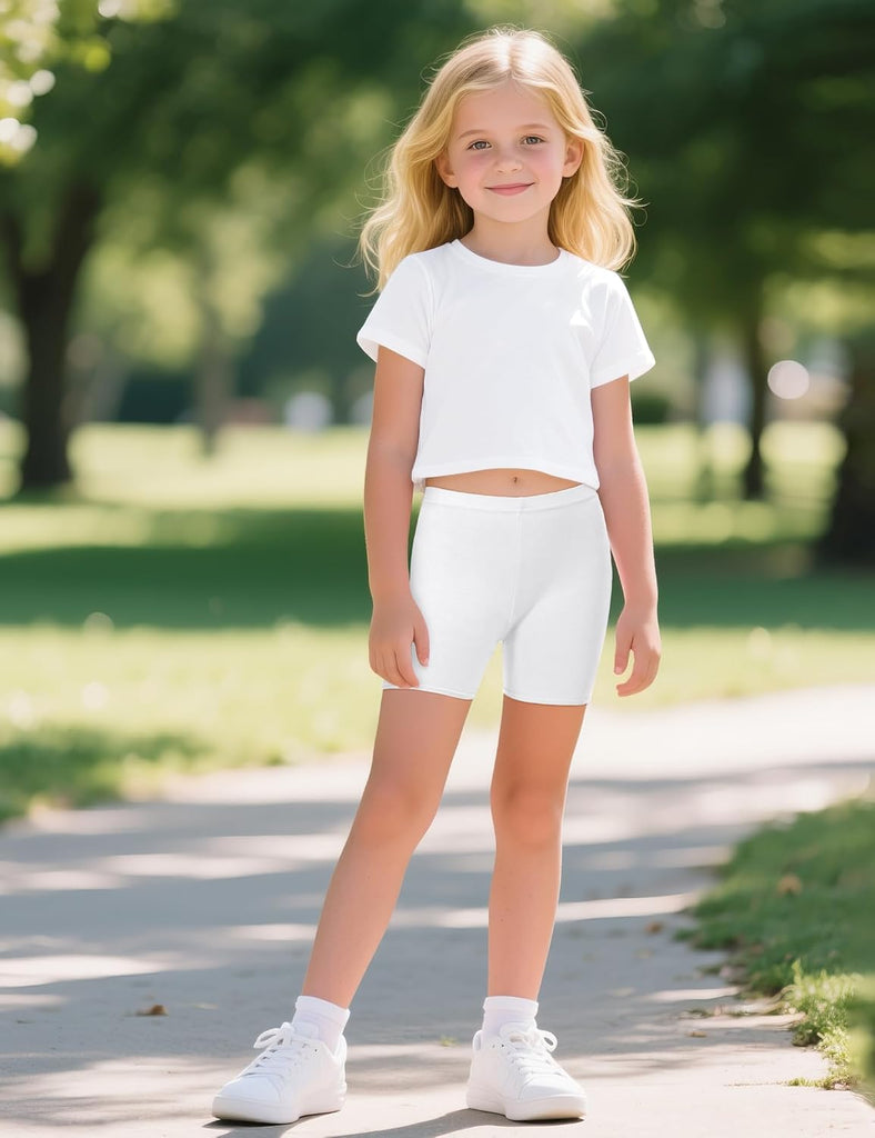 Girls Bike Shorts Cotton Cartwheel Dance Under Dress Shorts for Kids
