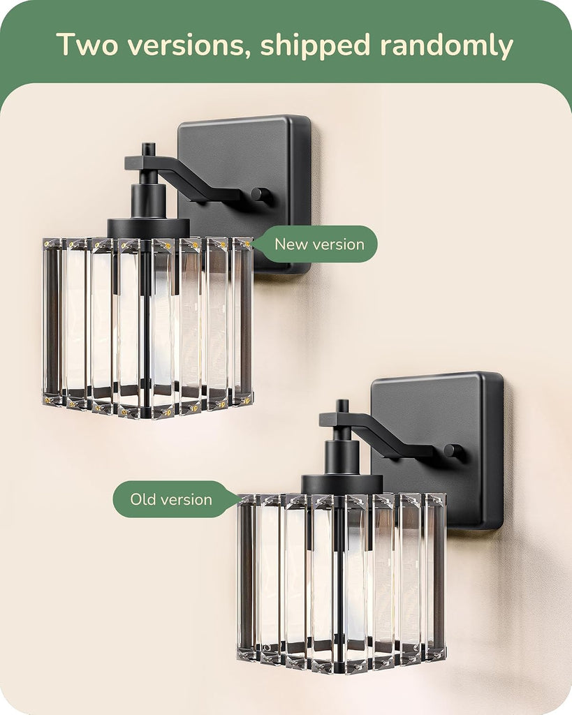 Hardwired Bathroom Light Fixtures, Modern Wall Sconces Set of Two, Crystal Bathroom Vanity Light, Indoor Lighting