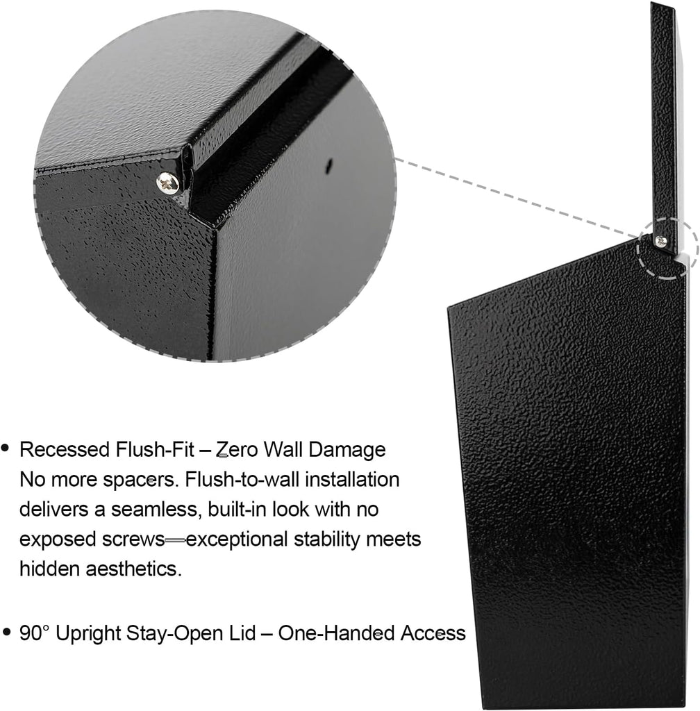 Locking Wall Mount Mailbox, Stainless Steel Mailboxes with Secure Key Lock and Newspaper Compartment, HPB2203 Silver