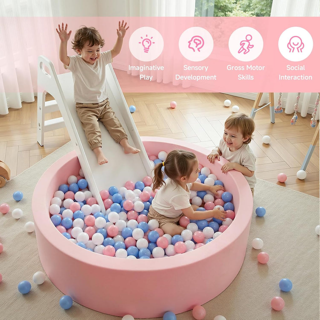 Foam Ball Pit, Ball Pit for Toddlers, Pink, NO Balls