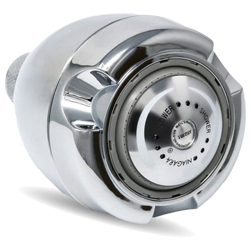 Earth Showerhead - Energy & Water Saving Showerhead (1.75 GPM) High-Efficiency 3-Spray Chrome Fixed Shower Head