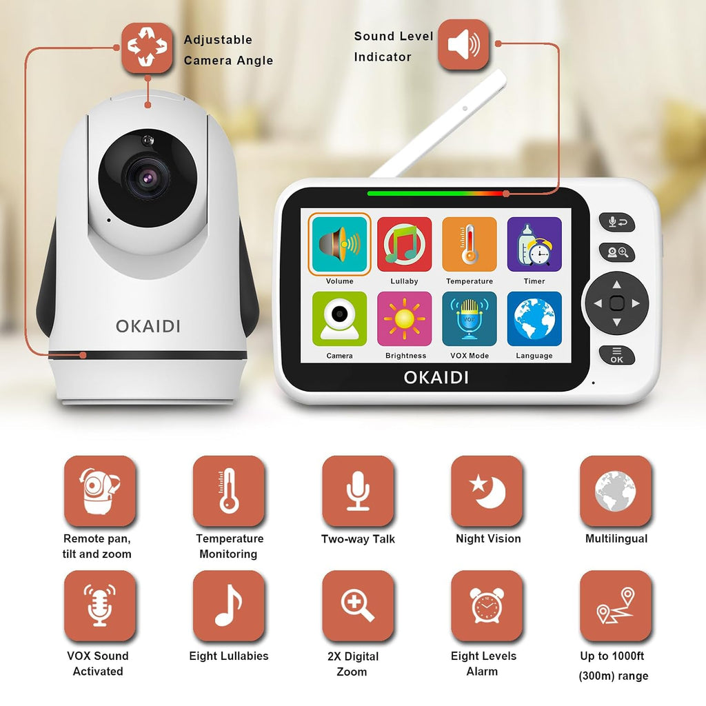 Baby Monitor with Mount for OD8052/OD8060,Baby Camera Mount for Crib