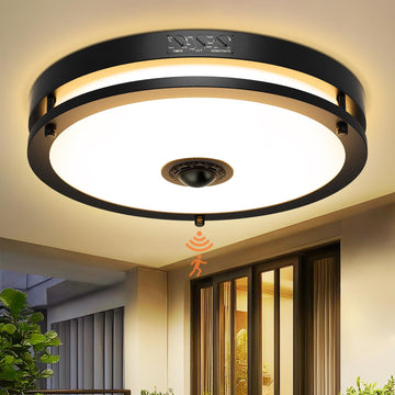 12" LED Motion Sensor Outdoor Ceiling Light Porch Lamp, 5CCT, 24W