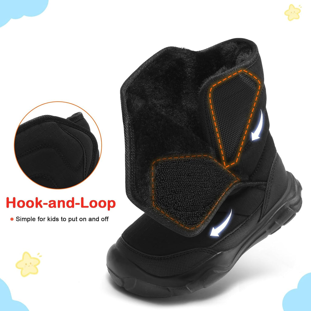Toddler Boots Boys Girls Plush Lined Snow Boots Cozy Winter Shoes