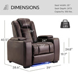 ANJ Power Home Theater Seating Recliner Chairs, PU Leather Recliner with Cup Holder