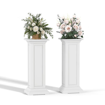 36in Tall Resin Planter Set of 2, Large Outdoor Planter for Porch, Garden, and Balcony, Weight-Bearing Top