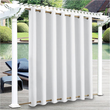 Outdoor Curtains Waterproof Windproof, Privacy, Weatherproof Outside Drapes for Pergola Gazebo Porch Yard, Grommet