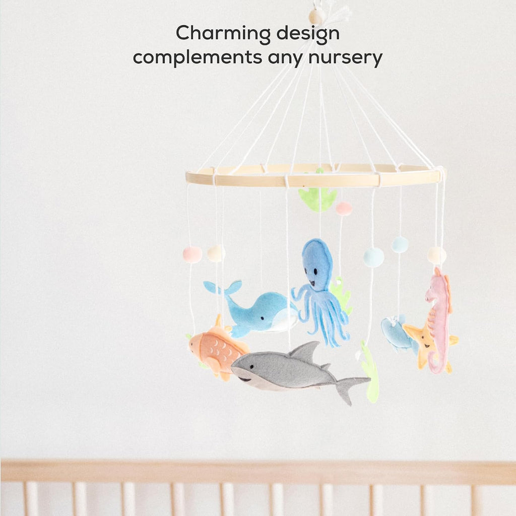 Baby Mobile for Crib - Animal Nursery Mobiles - Gender Neutral Baby Nursery Decor - Ocean Creatures