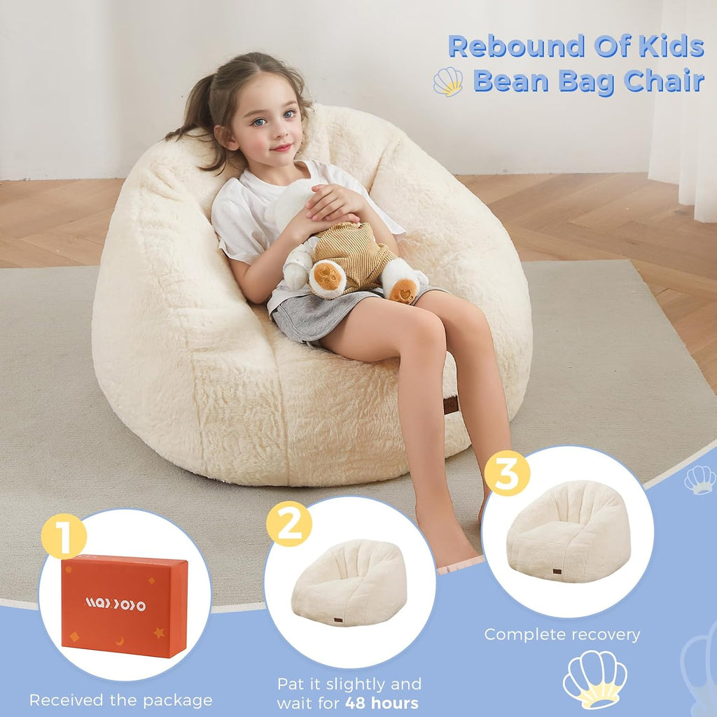 Bean Bag Chair for Kids, Shell Shaped Bean Bag Couch for Boys and Girls, Toddler Chair Bean Bag Sofa for Playroom