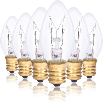 C7 25W Replacement Bulb E12 Candelabra Base, 2700K, 6 Pack