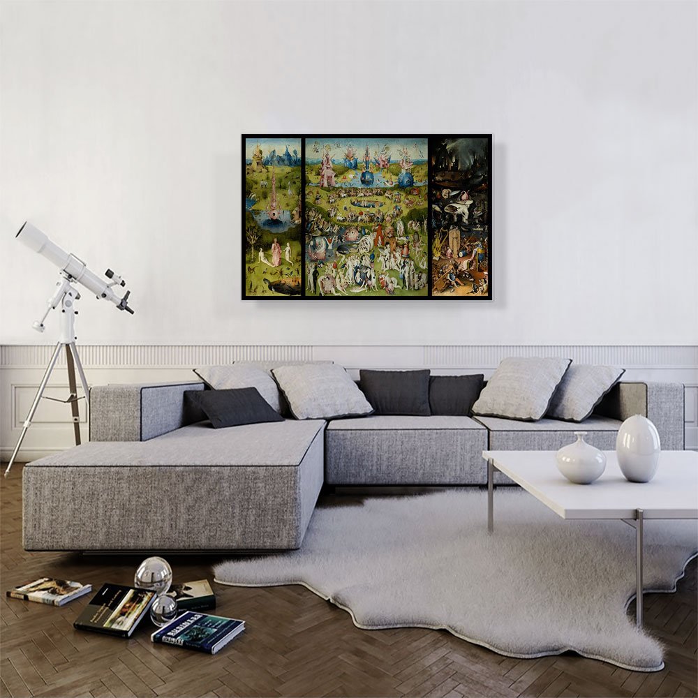 The Garden of Earthly Delights 1515 Canvas Art Print Stretched Framed Painting Picture Poster Giclee Wall Decor by