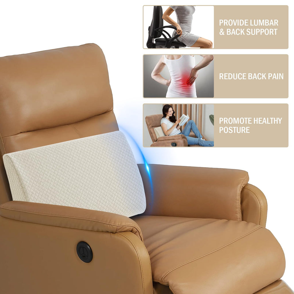 Lumbar Support Pillow for Recliner Chair, Memory Foam Back Support Cushion for Elderly, Extra Large Lumbar Support