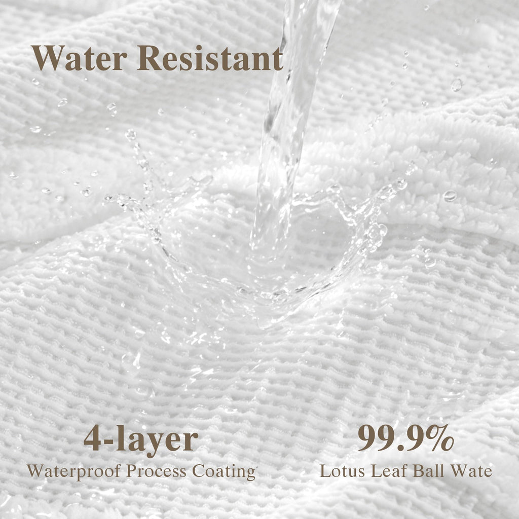 Farmhouse White Boho, 72 x 72 Cotton Blend Tufted Weave Waffle Stripe Textured Heavy Duty, Fabric